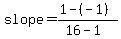 slope=%281-%28-1%29%29%2F%2816-1%29