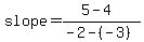 slope=%285-4%29%2F%28-2-%28-3%29%29