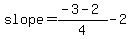 slope+=+%28-3-2%29%2F4-2%29