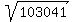sqrt%28%09103041%09%29