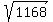 sqrt%28%091168%09%29