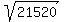 sqrt%28%0921520%09%29