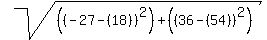 sqrt%28%28%28-27-%2818%29%29%5E2%29%2B%28%2836-%2854%29%29%5E2%29%29