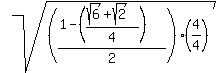 sqrt%28%28%281-%28%28sqrt%286%29%2Bsqrt%282%29%29%2F4%29%29%2F2%29%284%2F4%29%29