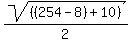 sqrt%28%28%28254-8%29%2B10%29%29%2F2