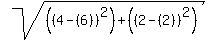 sqrt%28%28%284-%286%29%29%5E2%29%2B%28%282-%282%29%29%5E2%29%29