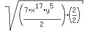 sqrt%28%28%287%2Ax%5E17%2Ay%5E5%29%2F2%29%2A%282%2F2%29%29