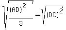 sqrt%28%28%28AD%29%5E2%29%2F3%29+=+sqrt%28%28DC%29%5E2%29