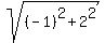 sqrt%28%28-1%29%5E2%2B2%5E2%29