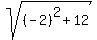 sqrt%28%28-2%29%5E2+%2B+12+%29