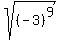 sqrt%28%28-3%29%5E9%29