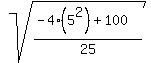 sqrt%28%28-4%285%5E2%29%2B100%29%2F25%29