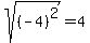 sqrt%28%28-4%29%5E2%29+=+4