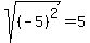 sqrt%28%28-5%29%5E2%29+=+5