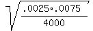 sqrt%28%28.0025%2A.0075%29%2F4000%29
