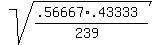 sqrt%28%28.56667%2A.43333%29%2F%28239%29%29