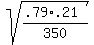 sqrt%28%28.79%2A.21%29%2F350%29
