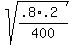 sqrt%28%28.8%2A.2%29%2F400%29