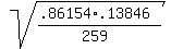 sqrt%28%28.86154%2A.13846%29%2F%28259%29%29