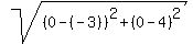 sqrt%28%280-%28-3%29%29%5E2+%2B+%280-4%29%5E2%29