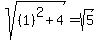 sqrt%28%281%29%5E2+%2B+4%29+=+sqrt%285%29+