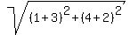 sqrt%28%281%2B3%29%5E2+%2B+%284%2B2%29%5E2%29