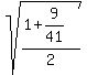 sqrt%28%281%2B9%2F41%29%2F2%29
