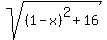 sqrt%28%281-x%29%5E2+%2B+16%29