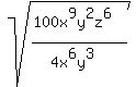 sqrt%28%28100x%5E9y%5E2z%5E6%29%2F%284x%5E6y%5E3%29%29