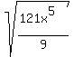 sqrt%28%28121x%5E5%29%2F9%29