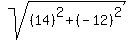 sqrt%28%2814%29%5E2%2B%28-12%29%5E2%29