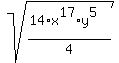 sqrt%28%2814%2Ax%5E17%2Ay%5E5%29%2F4%29