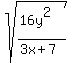 sqrt%28%2816y%5E2%29%2F%283x%2B7%29%29