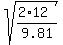 sqrt%28%282%2A12%29%2F9.81%29