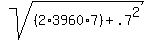 sqrt%28%282%2A3960%2A7%29%2B.7%5E2%29