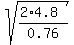 sqrt%28%282%2A4.8%29%2F0.76%29