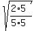 sqrt%28%282%2A5%29%2F%285%2A5%29%29