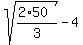 sqrt%28%282%2A50%29%2F3%29-4