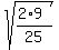 sqrt%28%282%2A9%29%2F25%29