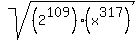 sqrt%28%282%5E109%29%2A%28x%5E317%29%29
