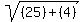 sqrt%28%2825%29%2B%284%29%29