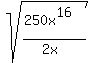 sqrt%28%28250x%5E16%29%2F%282x%29%29