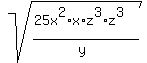 sqrt%28%2825x%5E2%2Ax%2Az%5E3%2Az%5E3%29%2F%28y%29%29