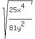sqrt%28%2825x%5E4%29%2F%2881y%5E2%29%29