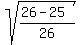 sqrt%28%2826-25%29%2F26%29%29