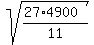 sqrt%28%2827%2A4900%29%2F11%29