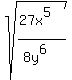 sqrt%28%2827x%5E5%29%2F%288y%5E6%29%29+