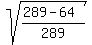 sqrt%28%28289-64%29%2F289%29