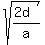 sqrt%28%282d%29%2Fa%29