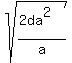 sqrt%28%282da%5E2%29%2Fa%29